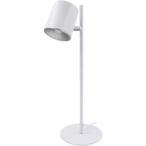 DAC LED Desk Lamp with 340° Rotating Head - 18" (457.20 mm) Height - 5 W LED Bulb - Rotating Head, Adjustable Brightness, Swivel Head, Flicker-free, Glare-free Light - 450 Lumens - Metal - Desk Mountable - White - for Desk