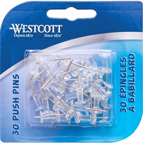 Westcott Push Pins - Clear