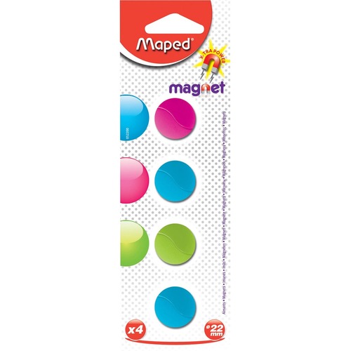 Maped Board Magnet - 0.87" (22 mm) Diameter - Circle - 1 / Pack - Assorted