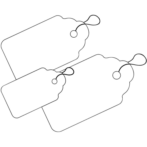 Merangue ID Tag - 1.13" (28.58 mm) Length x 1.75" (44.45 mm) Width - String Fastener - 1000 / Box - White - ID & Specialty Labels - MGE429159