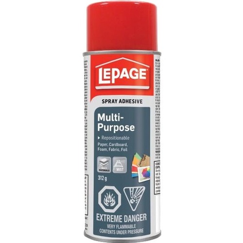 LePage Multi-purpose Spray Adhesive - 311.8 g - 1 Each - White - Spray Adhesives - LEP1726249