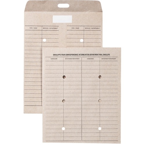 Supremex Reusable Inter-Department Envelope - Inter-department - #8 - 10" Width x 13" Length - 32 lb - 25 / Pack - Natural Kraft