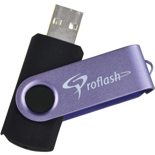 Proflash FlipFlash Flash Drive - 32 GB - USB 2.0 - Purple - 1 Each