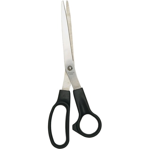 Westcott 8" Straight Scissors - 8" (203.20 mm) Overall Length - Right - Stainless Steel - Pointed Tip - Black - 1 Each - Scissors - ACM22018