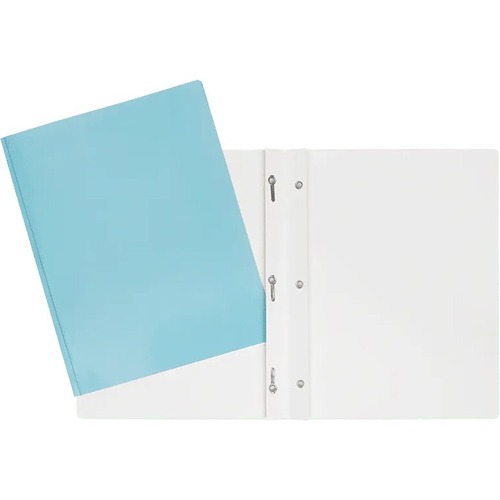 Geocan Letter Report Cover - 8 1/2" x 11" - 100 Sheet Capacity - 3 Fastener(s) - Blue - 1 Each