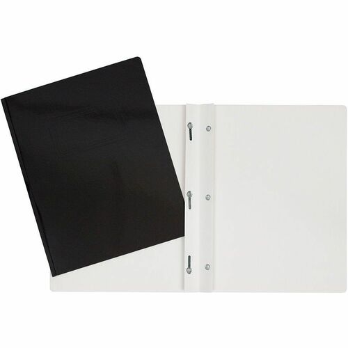Geocan Letter Report Cover - 8 1/2" x 11" - 100 Sheet Capacity - 3 Fastener(s) - Card Stock - Black - 1 Each