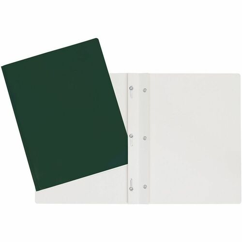 Geocan Letter Report Cover - 8 1/2" x 11" - 100 Sheet Capacity - 3 Fastener(s) - Card Stock - Dark Green - 1 Each