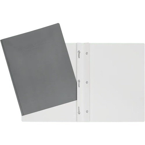 Geocan Letter Report Cover - 8 1/2" x 11" - 100 Sheet Capacity - 3 Fastener(s) - Card Stock - Gray - 1 Each - Report Covers - GCI34000GY