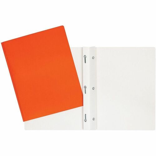 Geocan Letter Report Cover - 8 1/2" x 11" - 100 Sheet Capacity - 3 Fastener(s) - Card Stock - Orange - 1 Each