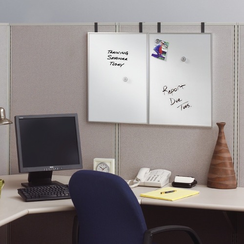 Quartet Arc Cubicle Board - 24" (2 ft) Width x 14" (1.2 ft) Height - White Surface - Aluminum Frame - Rectangle - 1 Each - Dry-Erase Boards - QRT3413803881