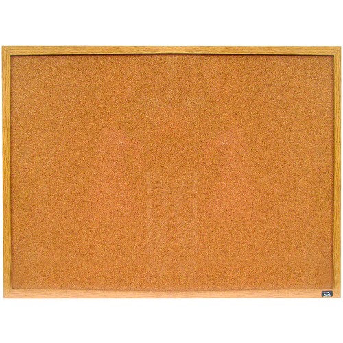 Quartet Economy Bulletin Board, Oak Frame, 2? x 1.5? - Natural Cork Surface - Economic, Self-healing - Oak Frame - 1 Each - 18" (457.20 mm) x 24" (609.60 mm)