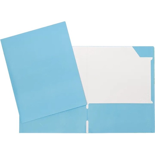 Geocan Letter Report Cover - 8 1/2" x 11" - 80 Sheet Capacity - 2 Internal Pocket(s) - Light Blue - 1 Each = GCI34400BE