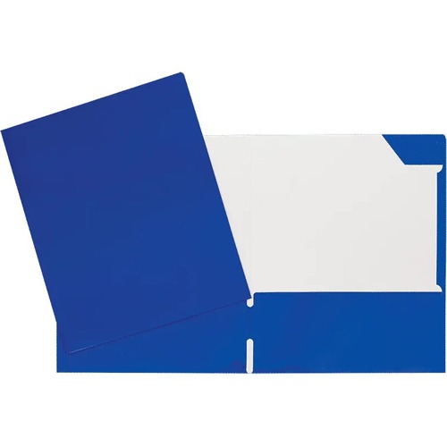Geocan Letter Report Cover - 8 1/2" x 11" - 80 Sheet Capacity - 2 Internal Pocket(s) - Card Stock - Royal Blue - 1 Each
