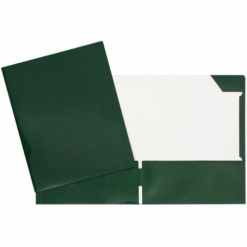 Geocan Letter Report Cover - 8 1/2" x 11" - 80 Sheet Capacity - 2 Internal Pocket(s) - Card Stock - Dark Green - 1 Each