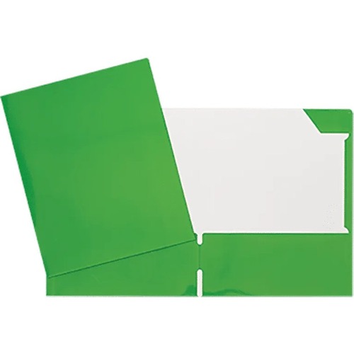 Geocan Letter Report Cover - 8 1/2" x 11" - 80 Sheet Capacity - 2 Internal Pocket(s) - Card Stock - Green - 1 Each