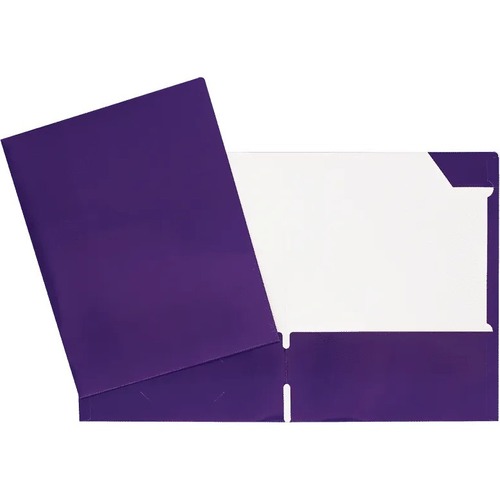 Geocan Letter Report Cover - 8 1/2" x 11" - 80 Sheet Capacity - 2 Internal Pocket(s) - Card Stock - Purple - 1 Each