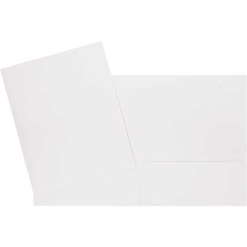 Geocan Letter Report Cover - 8 1/2" x 11" - 80 Sheet Capacity - 2 Internal Pocket(s) - White - 1 Each