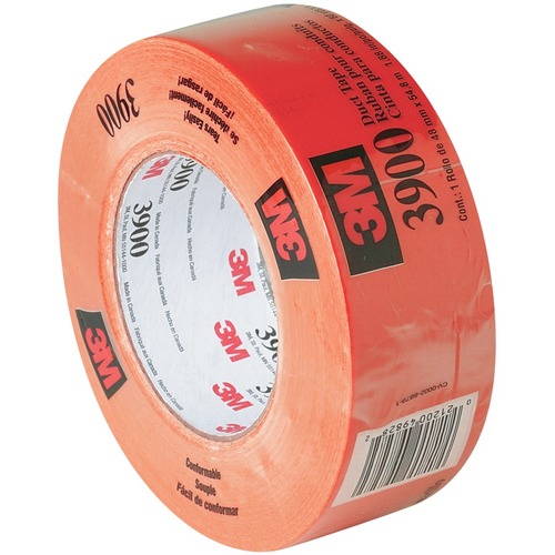 3M 3900 Duct Tape - 59.9 yd (54.8 m) Length x 1.89" (48 mm) Width - Polycoated Cloth, Rubber - 1 Each - Red = MMM139576