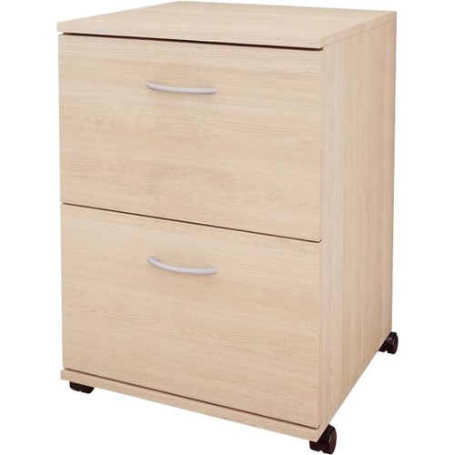 Nexera Essentials Mobile Filing Cabinet, 2-Drawer, Natural Maple - 17.6" x 18.6" x 26.6" - 2 x File Drawer(s) - Material: Medium Density Fiberboard (MDF), Particleboard - Finish: Natural Maple = MFI5093