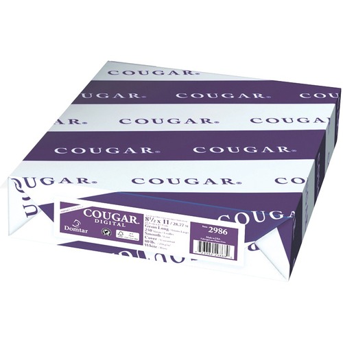 Domtar Cougar Digital Cover Stock - 98 Brightness - Letter - 8 1/2" x 11" - 80 lb Basis Weight - Smooth - 250 / Pack