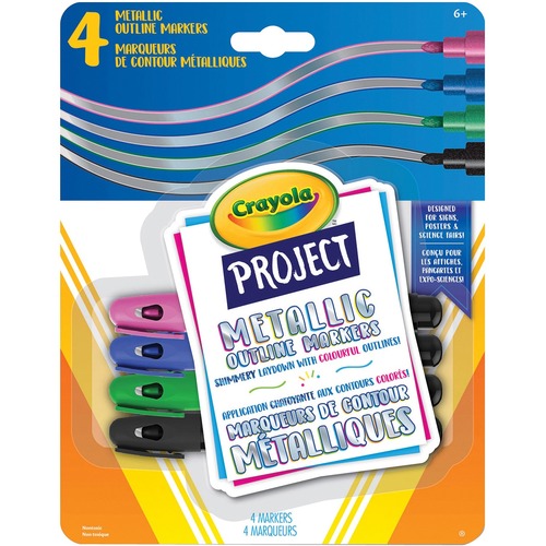Crayola Metallic Outline Markers - 4 / Pack