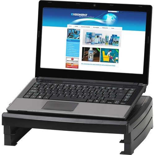 Exponent Microport Laptop Net Book Riser - Up to 17" Screen Support - 5.44 kg Load Capacity - 3.60" (91.44 mm) Height x 15.20" (386.08 mm) Width x 11.20" (284.48 mm) Depth - Black -  - EXM56210