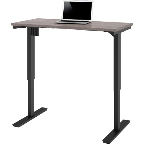 BeStar Adjustable Computer Table - Black Base x 1" Table Top Thickness - Bark Gray - Workstations/Computer Desks - BEX6585747