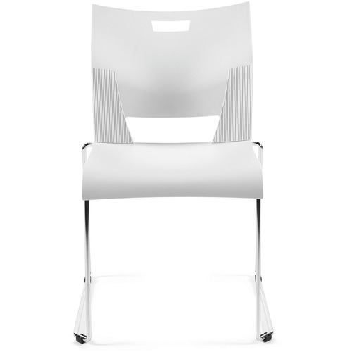 Offices To Go Duet Chair - Polypropylene Seat - Polypropylene Back - Chrome Steel Frame - Ivory - 1 Each = GLB6621IVCCM