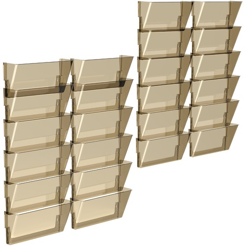 Storex Snap and Stack Wall Pockets Files, Legal - 7" Height x 4" Width x 16" Depth - Smoke - Poly - Set of 6 Files = STX70219B04C