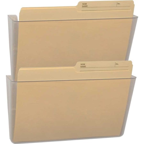 Storex Snap and Stack Wall Pockets Files, Letter - 7" Height x 4" Width x 13" Depth - Clear - Poly - Set of 2 Files