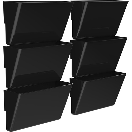 Storex Magnetic Wall Pocket, Letter - 500 x Sheet - 7" Height x 4" Width x 13" Depth - Black - Plastic - 1 Each = STX70227B06C