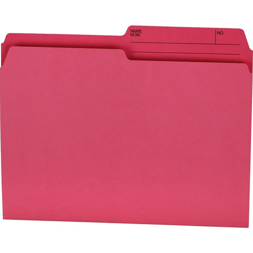 Offix 1/2 Tab Cut Letter Top Tab File Folder - 8 1/2" x 11" - Pink - 100 / Box = NVX345413