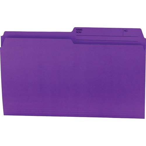 Offix 1/2 Tab Cut Legal Top Tab File Folder - 8 1/2" x 14" - Purple - 100 / Box = NVX345504