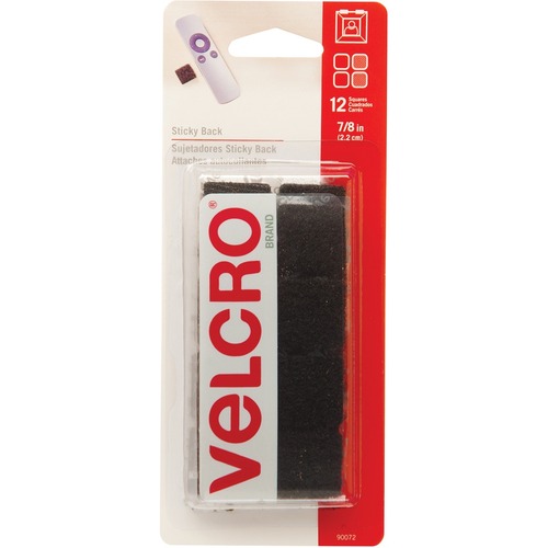 VELCRO® Fasteners - 0.88" (22.2 mm) Length x 0.88" (22.2 mm) Width - 1 / Pack - Black = VEK90072C