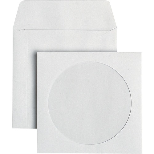 Supremex CD Window Envelopes - CD/DVD - 5" Width x 4 7/8" Length - 24 lb - 1000 / Box - White Wove = SPX338442