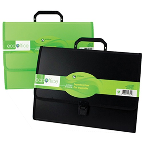 EcoOffice Letter Recycled Expanding File - 8 1/2" x 11" - 26 Pocket(s) - Clear, Assorted - 1 Each = AVDA00324