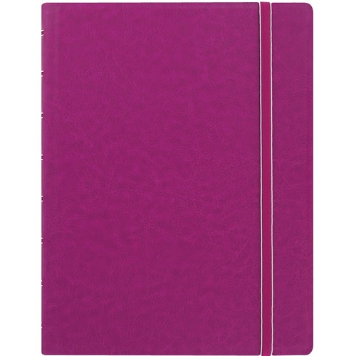 Filofax Refillable Notebook - 56 Sheets - Twin Wirebound - Ruled Margin - Folio - 10 7/8" x 8 1/2" - Cream Paper - Refillable, Elastic Closure, Storage Pocket, Page Marker, Indexed - Recycled - 1 Each