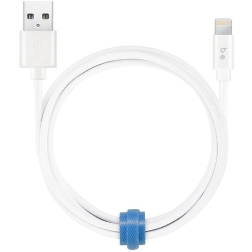 Blu Element Braided Charge/Sync Lightning to USB Cable 4ft White - 4 ft Lightning/USB Data Transfer Cable for Wall Charger, Car Charger - First End: 1 x Lightning Male Proprietary Connector - Second End: 1 x Male USB - White - 1 Each - USB Cables - BEEB4MFIWH