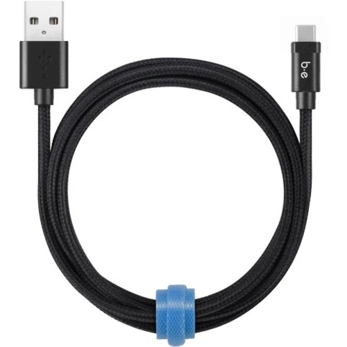 Blu Element Braided Charge/Sync USB-C Cable 4ft Black - 4 ft USB/USB-C Data Transfer Cable for Wall Charger, Car Charger, MacBook - First End: 1 x Type C Male USB - Second End: 1 x Type A Male USB - Black - 1 Each - USB Cables - BEEB4TCBK