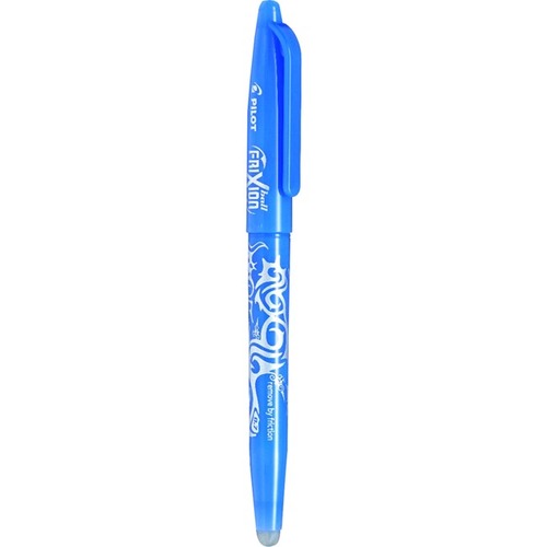 Pilot FriXion Ball Erasable Gel Rollerball Pen - 0.7 mm Pen Point Size - Refillable - Sky Blue Thermosensitive Gel Ink Ink - Rubber Tip - 12/Box