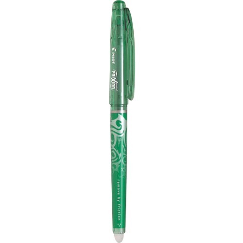 Pilot FriXion® Point Erasable Gel Rollerball Pen - 0.5 mm Pen Point Size - Refillable - Green - Rubber Tip - 12 Pack