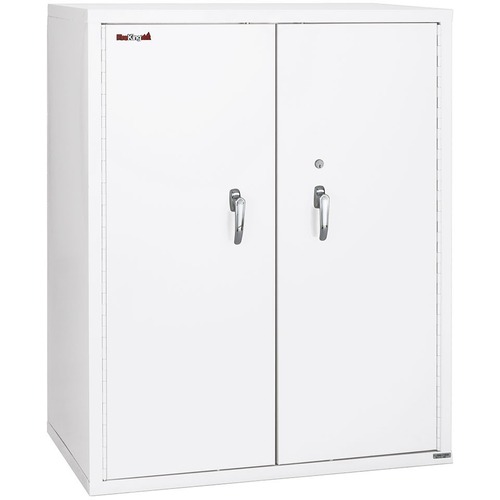 FireKing Storage Cabinet with Adjustable Shelves - 36" x 19.3" x 44" - Adjustable Shelf, Key Lock, Durable, Fire Proof, Corrosion Resistant, Environmentally Friendly, Scratch Resistant, Welded, Impact Resistant, Explosion Resistant - Arctic White - Powder = FIRCF4436DAW