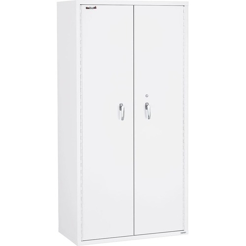 FireKing Storage Cabinet with Adjustable Shelves - 36" x 19.3" x 72" - Adjustable Shelf, Key Lock, Durable, Fire Proof, Corrosion Resistant, Environmentally Friendly, Scratch Resistant, Welded, Impact Resistant, Explosion Resistant - Arctic White - Powder = FIRCF7236DAW