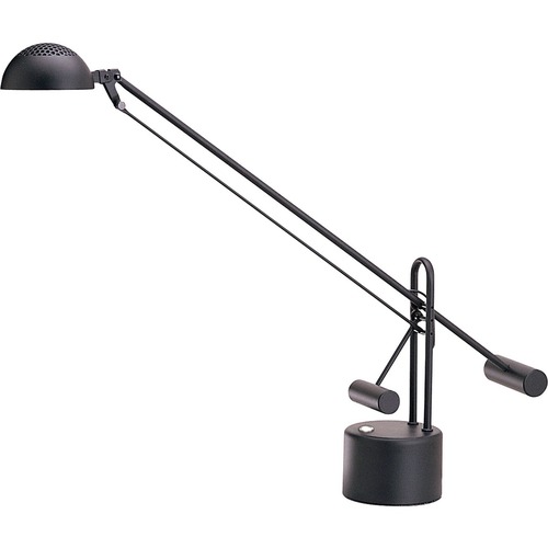 Dainolite 8W LED Desk Lamp, Black Finish - 28" (711.20 mm) Height - 28" (711.20 mm) Width - 1 x 8 W LED Bulb - Painted - Dimmable - 650 Lumens - Metal - Desk Mountable, Table Top - Black, Black - for Desk, Office, Bedroom, Table