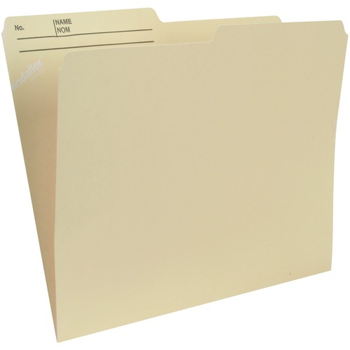 Pendaflex 1/2 Tab Cut Letter Recycled Top Tab File Folder - 8 1/2" x 11" - 3/4" Expansion - Manila - 10% Recycled - 10 / Pack = PFXE10138