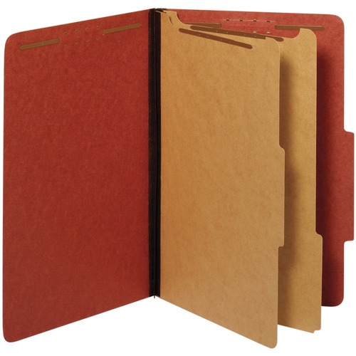 Pendaflex Legal Recycled Classification Folder - 8 1/2" x 14" - 2 1/2" Expansion - 6 Fastener(s) - Red - 60% Recycled - 1 Each