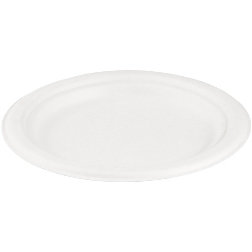 Eco Guardian Table Ware - 10" (254 mm) Diameter Plate - Bagasse - Disposable - White - 50 Piece(s) / Pack -  - EGUEGNA005