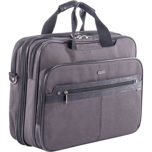 bugatti Carrying Case (Briefcase) for 17.3" Notebook - Gray - Nylon Strap, Nylon, Synthetic Leather Trim - Shoulder Strap - 12.50" (317.50 mm) Height x 16.50" (419.10 mm) Width x 4.75" (120.65 mm) Depth - 1 Pack