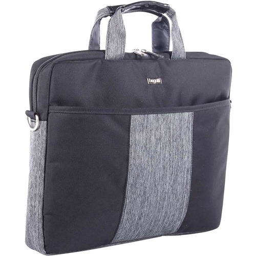 bugatti Carrying Case (Briefcase) for 15.6" Notebook - Black, Gray - Polyester - Shoulder Strap - 11.50" (292.10 mm) Height x 15.50" (393.70 mm) Width x 1.75" (44.45 mm) Depth - 1 Pack