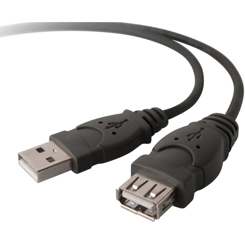 Belkin Pro Series A/A USB Cable - 6 ft USB Data Transfer Cable - First End: 1 x USB Type A - Male - Second End: 1 x USB Type A - Female - 480 Mbit/s - Extension Cable - 1 Each = BLKF3U153BT